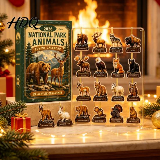 Christmas Advent Calendar Blind Box National Park Animal Arrival Calendar 24 Days Acrylic Figures Cute