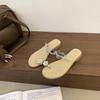 Fashion Glitter Slides Slippers Casual Shoes Summer Clogs Woman Square Heel Rubber Flip Flops Jelly Luxury Beach Block Hawaiian Crystal