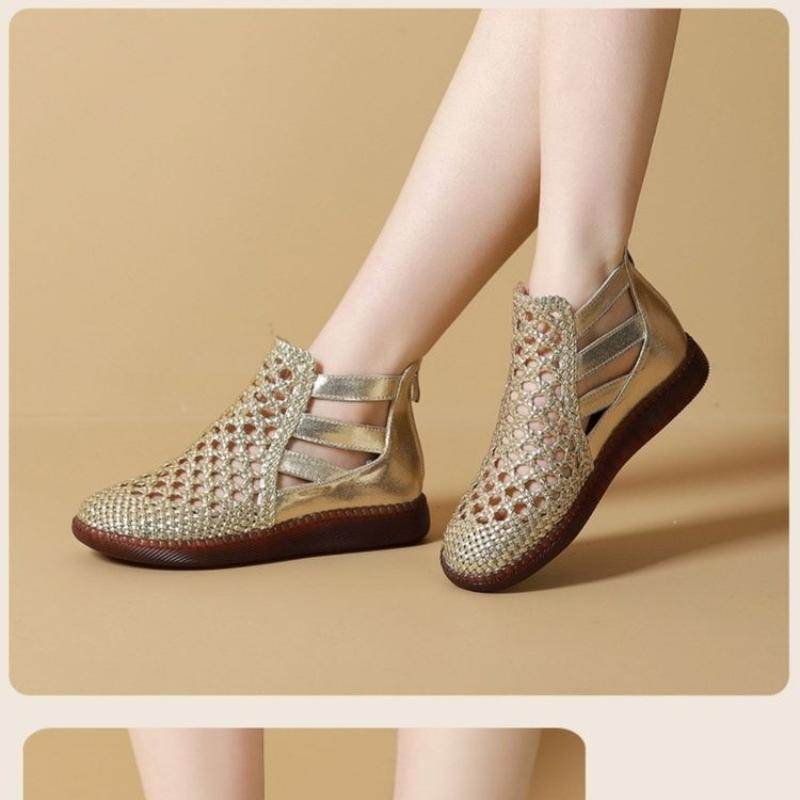 Women Boots Platform Sandals Large Size 2024 Women Shoes Summer Sandals Breathable Hollow  Flat Women Boots Sandalias De Mujer