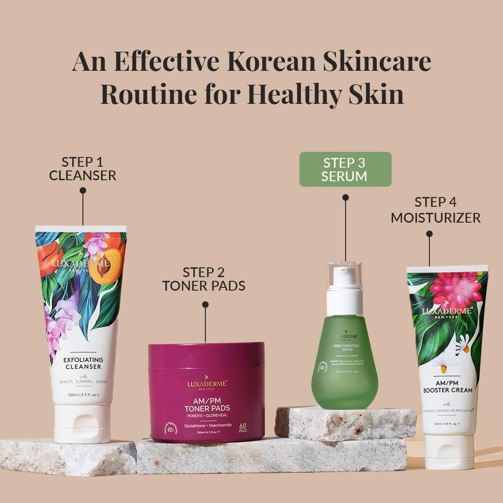 Pore Perfecting Korean Face Serum with Lotus Water, Galactomyces & Bifida Ferment |Vegan Korean Skincare for Men & Women | 30ml