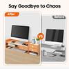 Wooden Monitor Stand with 3 Drawers, Lockable Drawer, Desk Riser Computer Monitor Stand for Office Home PC Laptop