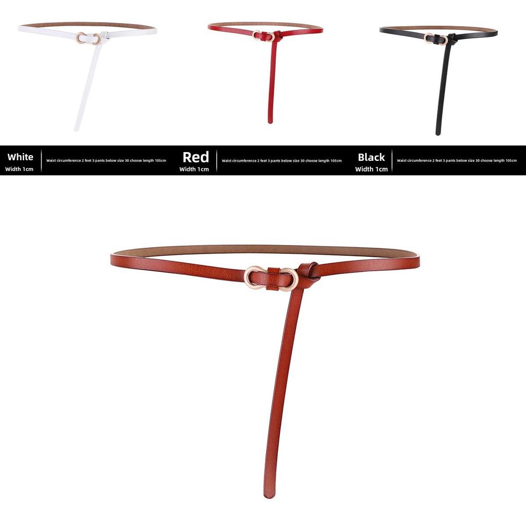 Leather Skinny Waist Belt With Metal Clasp For Fashion Dresses And Jackets