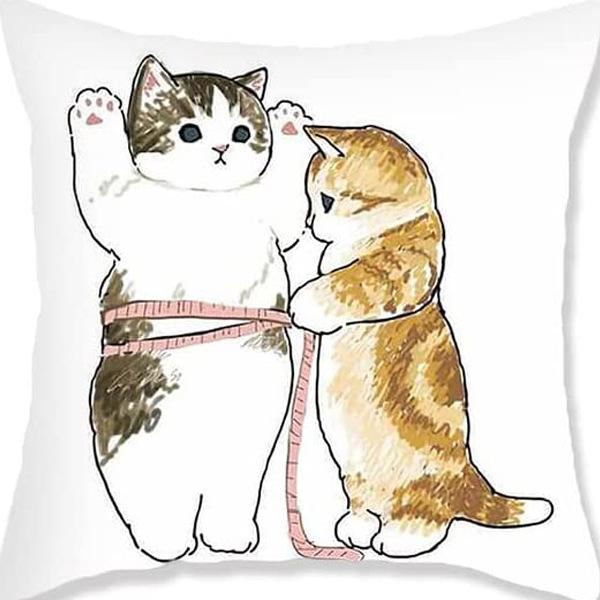 Nordic Cartoon Animal Pillow Cover Cute Printed Linen Pillow Home Ornament Sofa Car Premium Durable Quality Useful