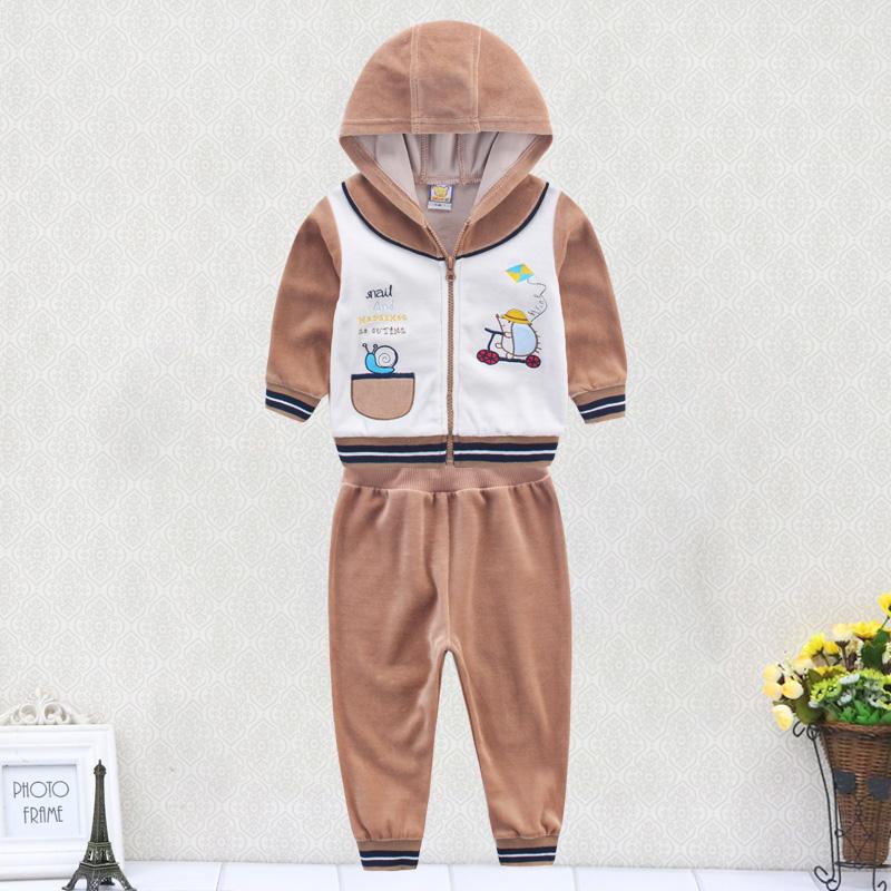 Kid Miminka Dívčí Kluci Kojenecké Oblečení Sametový Zip Zimní Jarní Souprava Kus Dětské oblečení Dlouhý rukáv Oblečení
