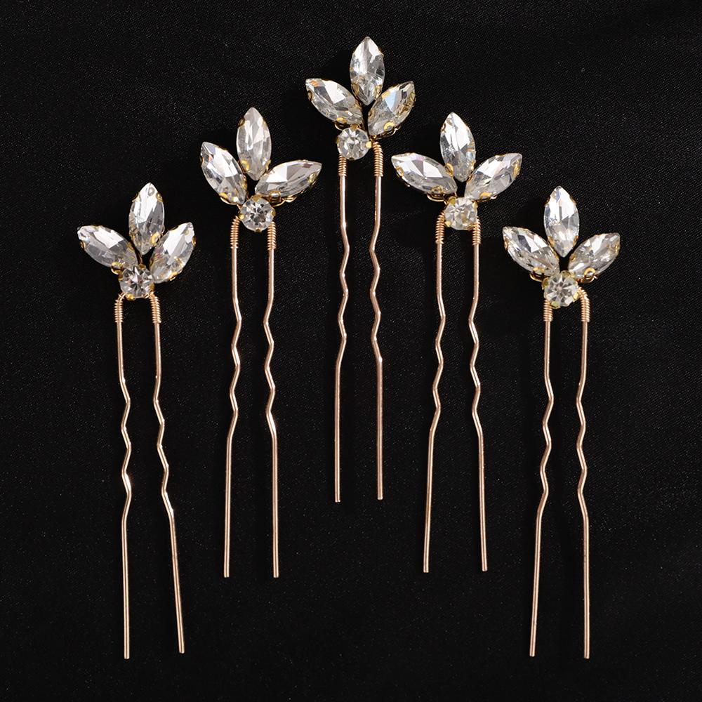 5 Stück Rot Silber Strass Braut Haarnadeln Handgefertigter Kopfschmuck für Frauen Grün Blau Hochzeitsaccessoires Kopfschmuck Party Tiaras