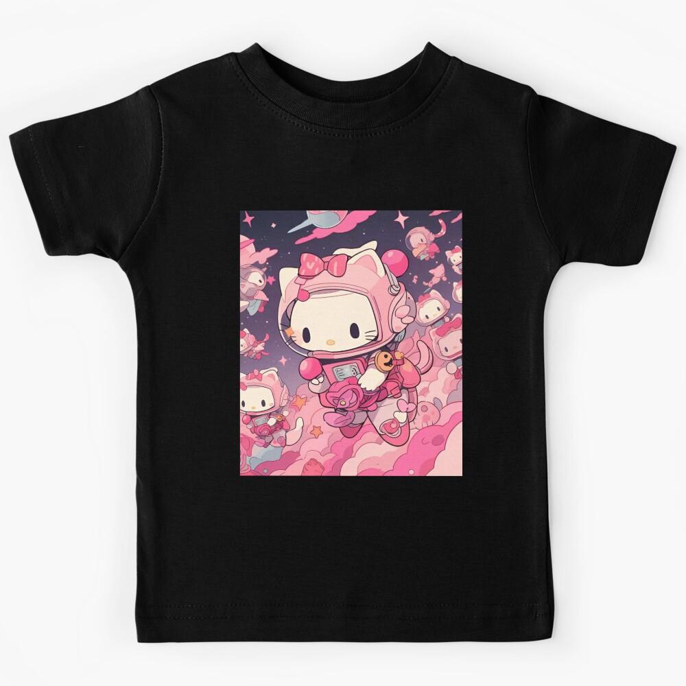 Adorable Hello Kitty Space Illustration Kids T-Shirt 130