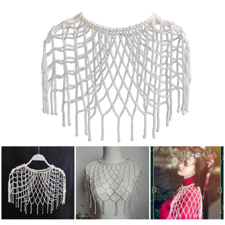 Modern Grid Beaded Body Chain Sexy Shawl Necklace for Party and Casual Wear