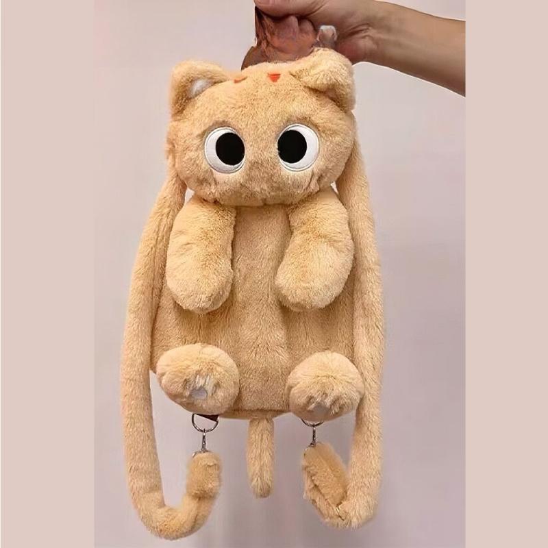 

Рюкзаки Черный кот , большие глаза, котенок, кукла, плюшевые мягкие игрушки, наплечная сумка, большая вместимость, мягкая игрушка, модная сумка через плечо bag style 01