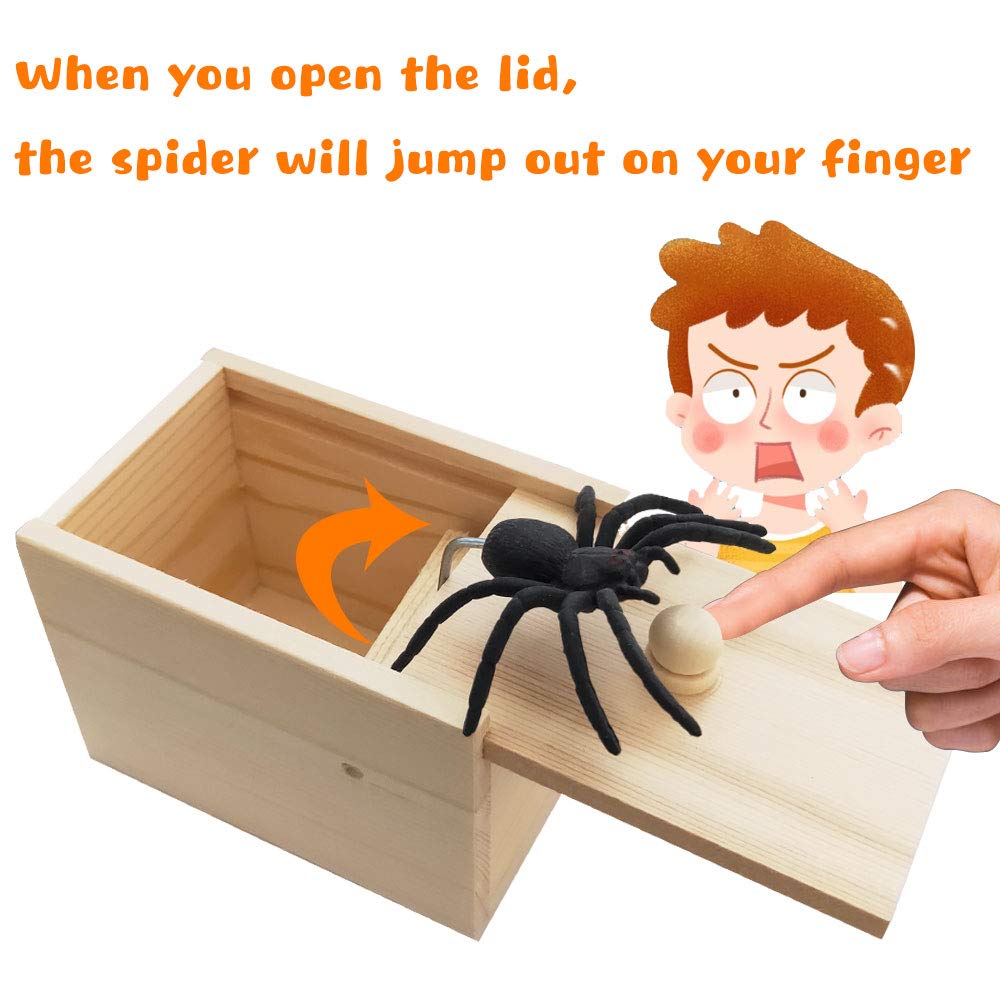 Scatola Scherzo Ragno di Halloween Scatola di Legno Sorprendente Scatola Scherzo Giocattolo Regalo Scatola Ragno Scherzo Scherzo Per Bambini Adulti