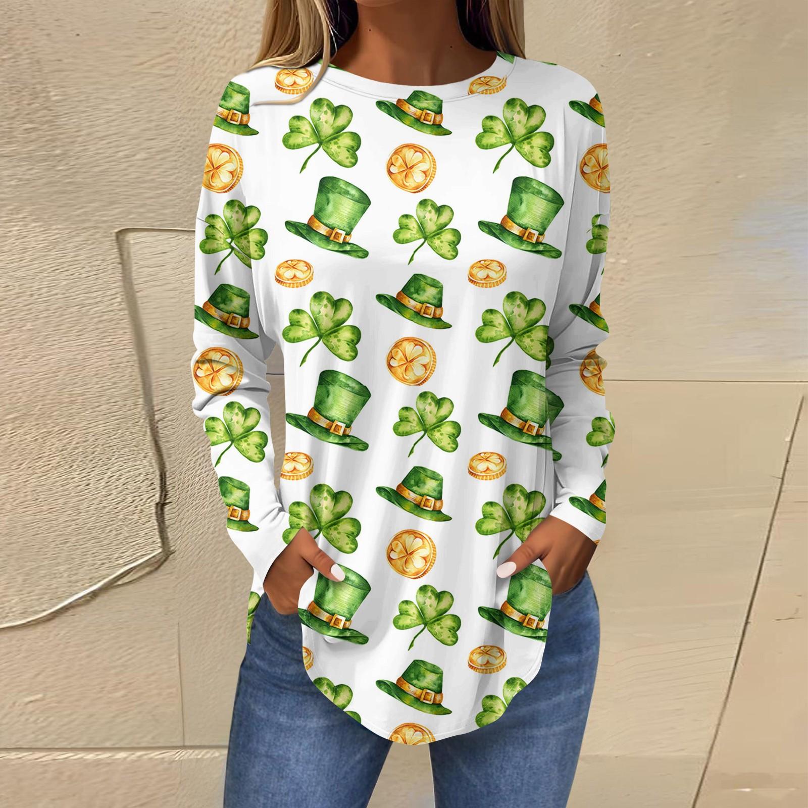 

Футболки для женщин, осенние повседневные рубашки с длинным рукавом, толстовки с винтажным графическим принтом, топы, пуловеры, рождественские S