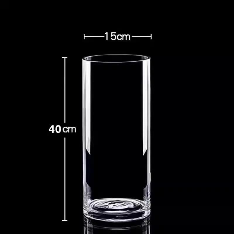 Acrylic Clear Cylinder Flower Vase Unbreakable Hurricane Tall Large Plastic Vases for Wedding Centerpieces Hydroponic Decor