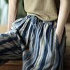 Pants Summer Women Cotton Stripes Pants Plus Size Loose Pajama Pants Versatile Casual Linen Pants