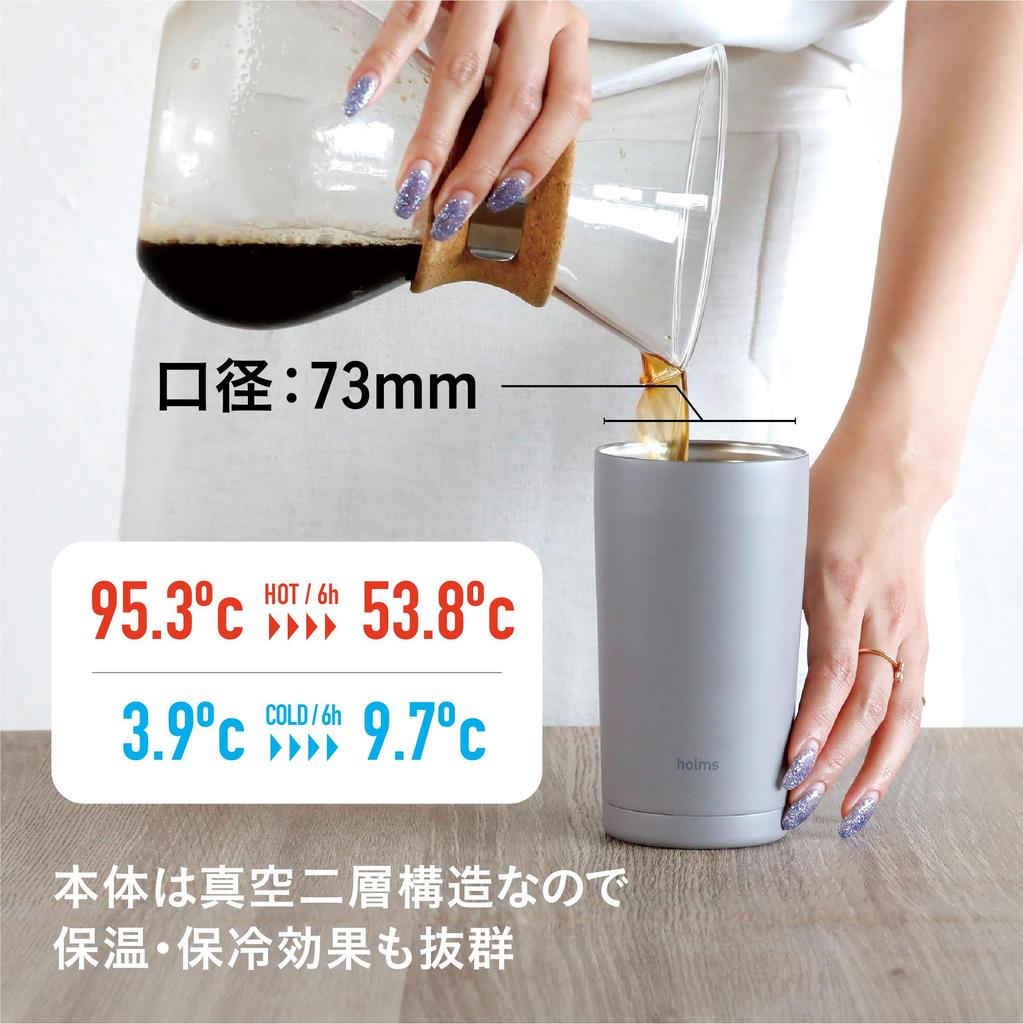 CB Japan 400ml Dark Gray Water Opening and Vacuum Tumbler 400 Bottle/Tumbler [Dishwasher Safe] One-Touch Closing, Insulated, Dual-Layer Construction,