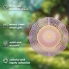 360 Rotating Metal Wind Chime for Outdoor Garden Balcony Decor 10 Inch Weatherproof Hanging Ornament with Transparent Circular Design