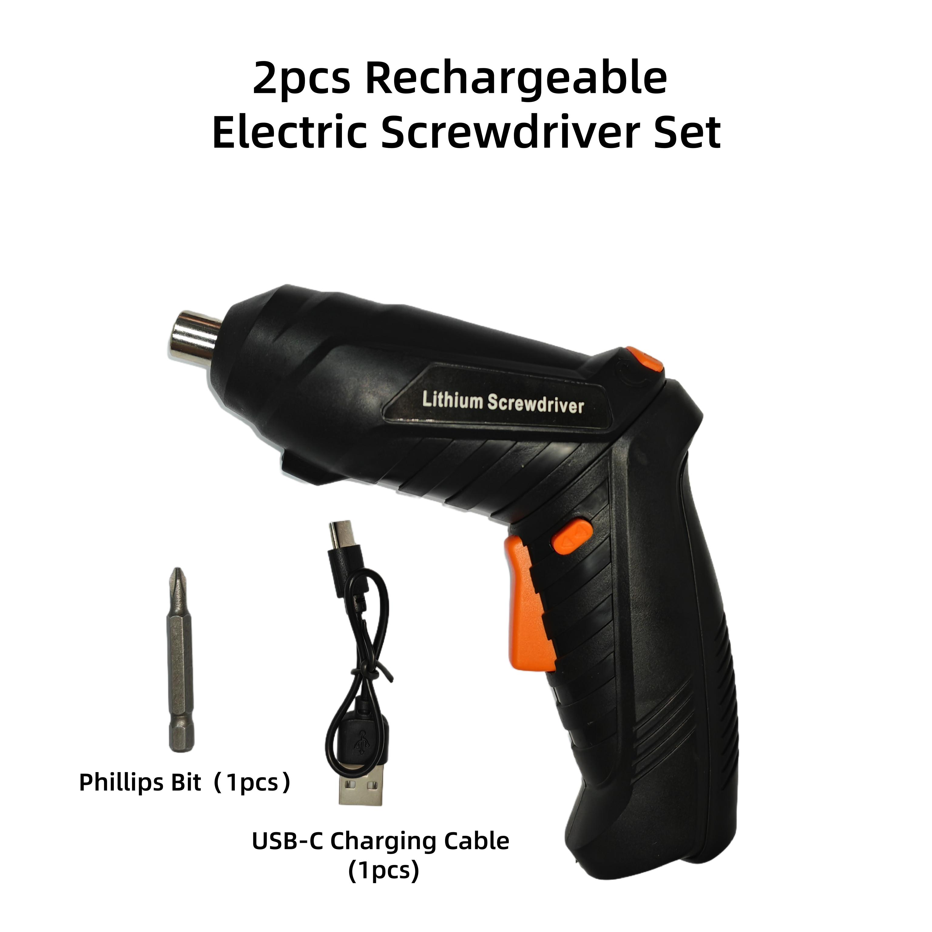 

Набор из 47 предметов аккумуляторной электрической отвертки, зарядный кабель USB, кейс для переноски, бытовой ручной литиевый аккумуляторный набор отверток 2pcs pcs set