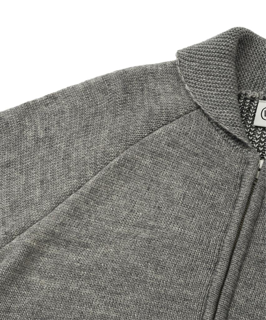 LMR Channony Wool Cowichan Knit Zip-Up Grey