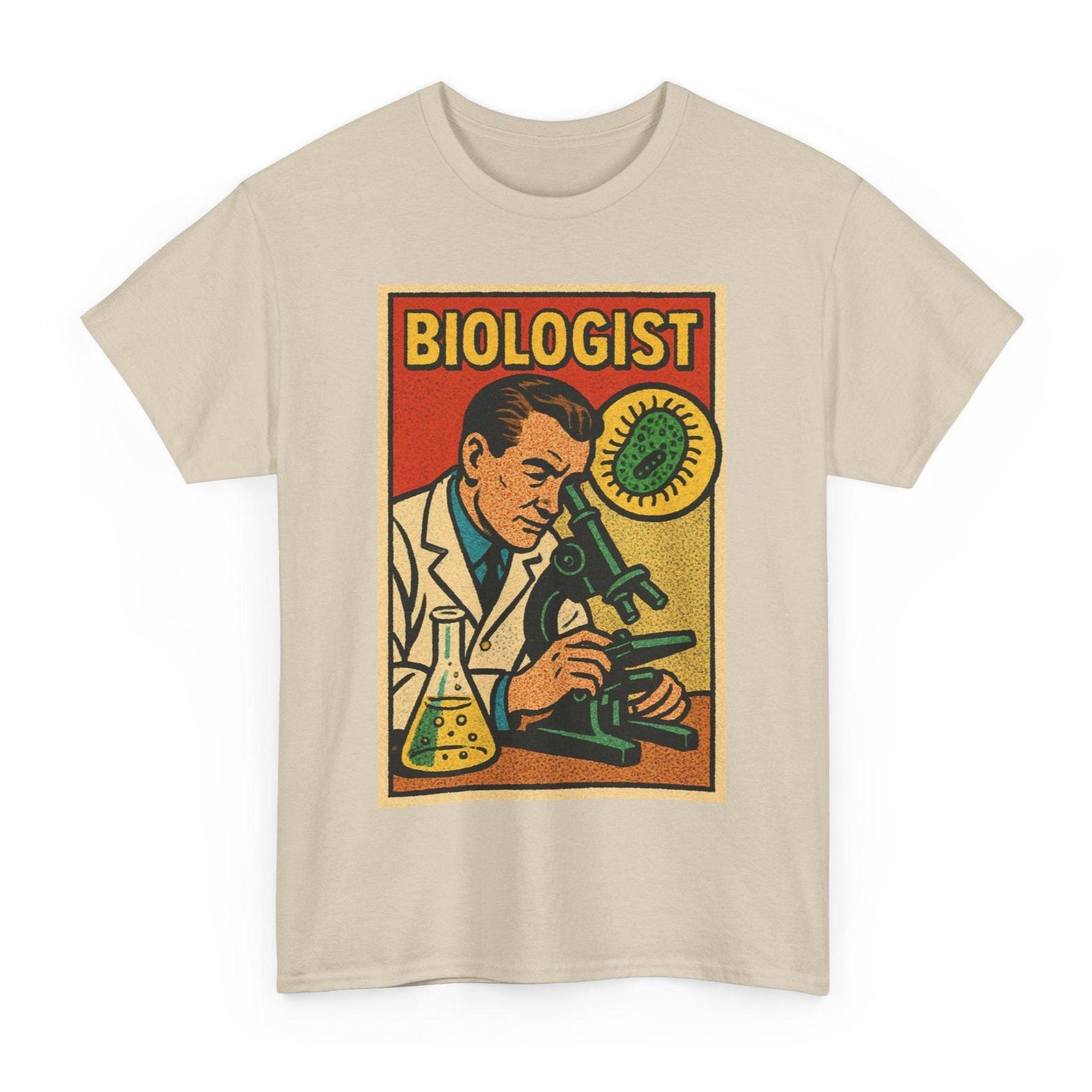 Retro Comic Biologist T-Shirt: Funny Science Gift 2XL