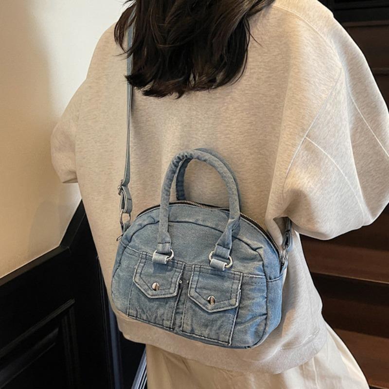 Torba Damska Denim Moda Duża Pojemność Outdoor Dojazdy Torebka na Ramię i Pod Pachę