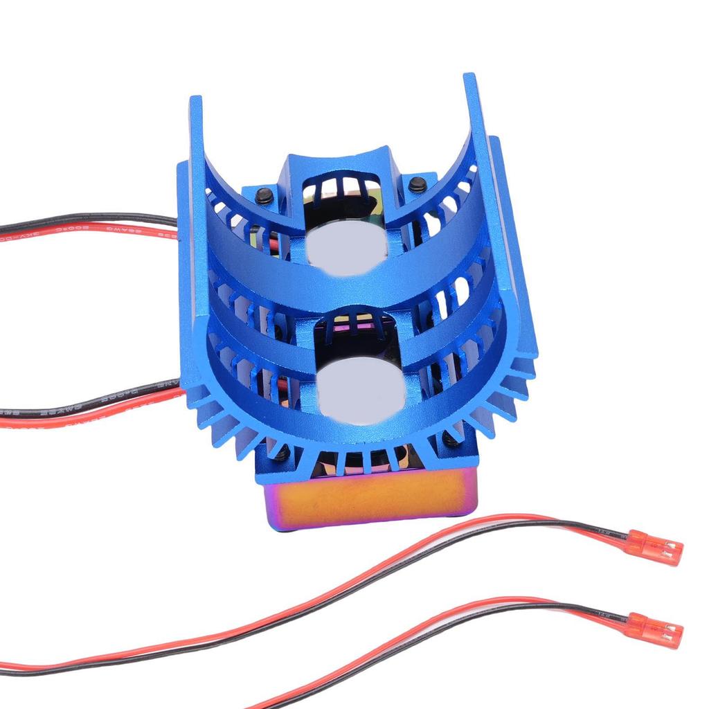 RC Motor Cooling Fan Suitable for 380 540 550 3650 3660 3674 Widened Heatsink DC 7V Double Fans High Speed 36mm Blue