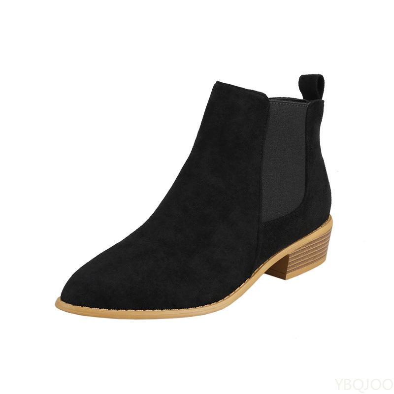 Autumn new fashionable versatile thick heel high-heeled women's boots comfortable round toe side zipper women's boots