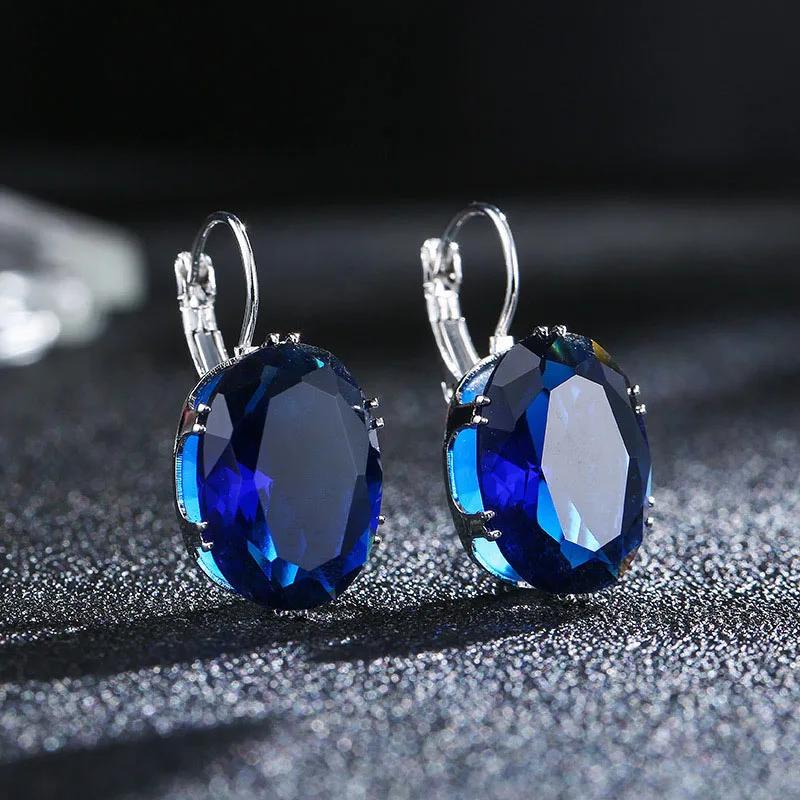 2024 New Fashion Crystal Cubic Zircon Big Stone Drop Earrings For Women  Party Jewelry Valentines Day Gifts