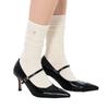 Heart Button Knee Socks / Cream