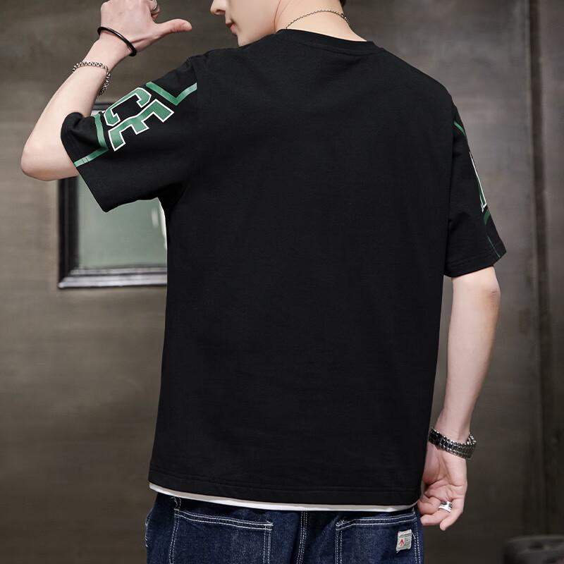 ROMON Men's 2026 Summer Trendy Pure Cotton Short Sleeve T-Shirt