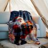 Christmas Santa Claus Theme Printed Blanket - Perfect for Couch, Bed, Travel & Outdoor Use | Machine Washable, Cozy & Durable.