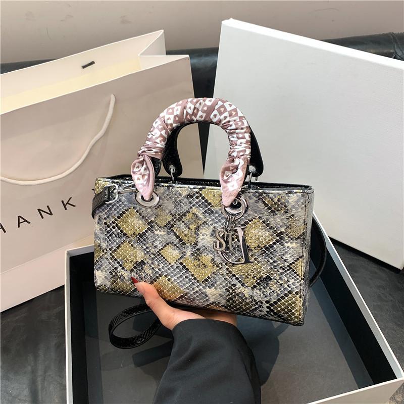 New Fashion Snake Silk Scarf Bag Portable Shoulder Women's Bag