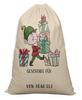 Printtoo 2 Pcs Large Santa Sacks with Drawstring Canvas Xmas Gifts Bags for Kids Christmas 27x20 Inch