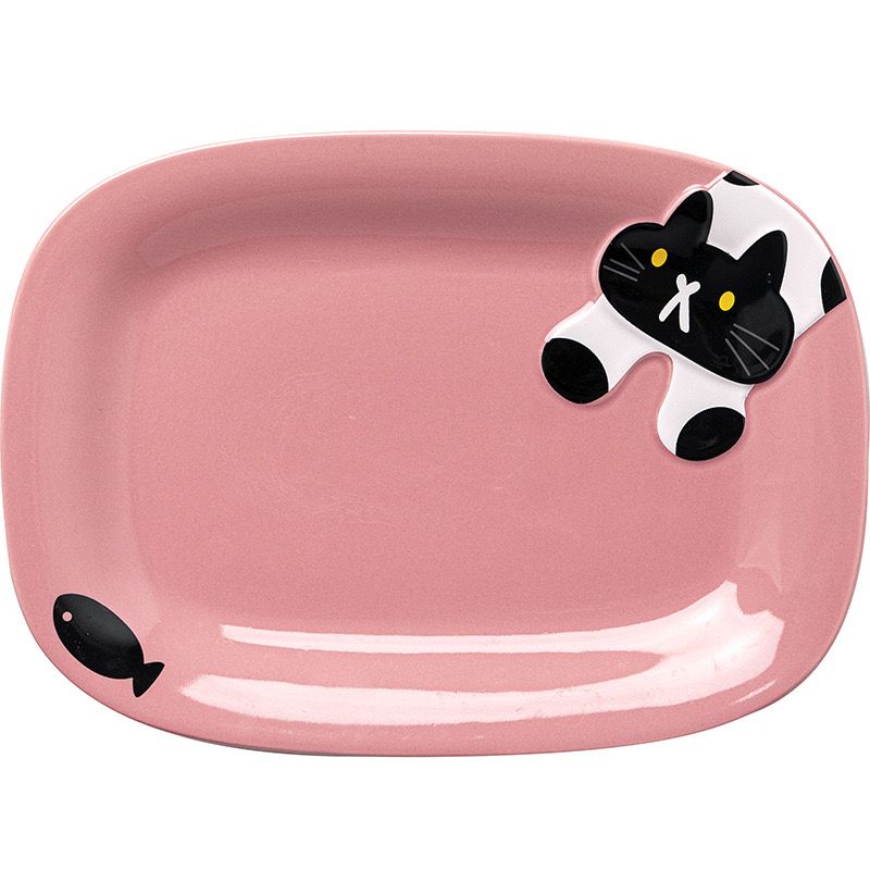 Niedliche Katze Keramik Reisschüssel Suppenschüssel Tasse Wasserbecher Teller Pasta Geschirr Abendessen Teller Set