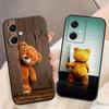 Naughty Cute Bear Phone Case For Redmi Note 15 14 13 12 12S 11 11T 11S 10 9T 9 Pro Silicone Case Funda DIY Shell Capa Cover
