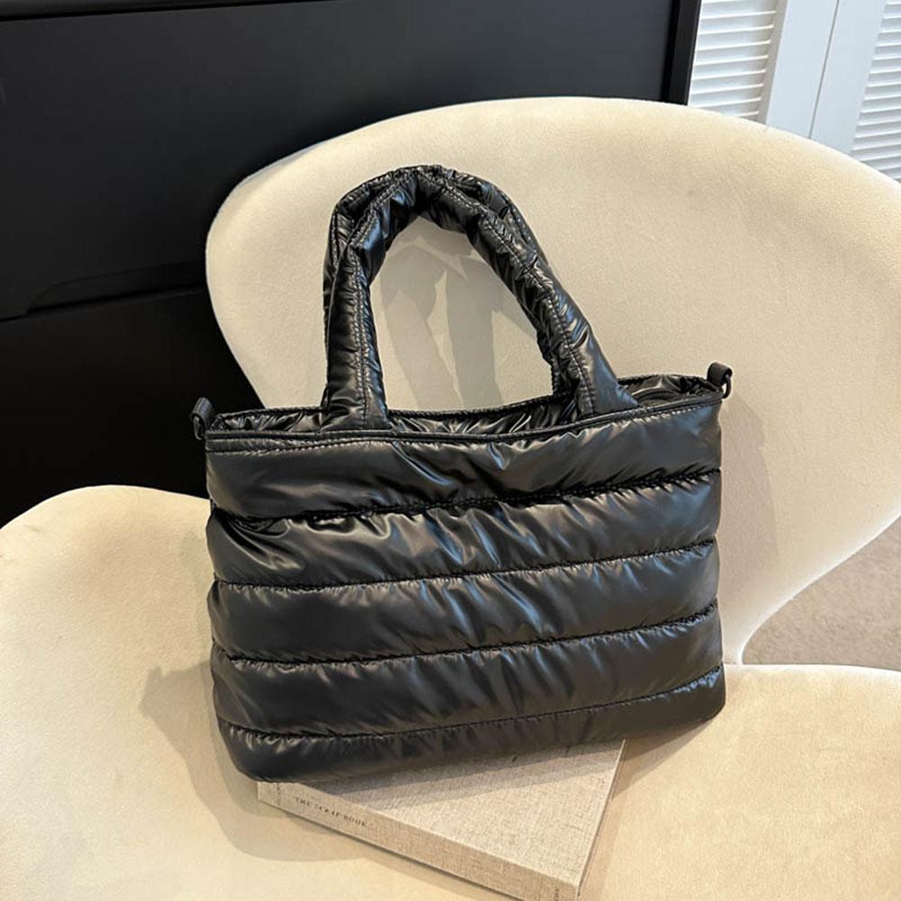 Women Quilted Shoulder Bag Lightweight Puffy Handbag Large Capacity Padded Shoulder Bag Versatile Casual Travel Shopping Bag
