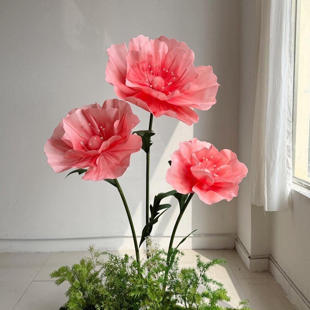 Large Foam Paper Flower Stands for Wedding, Event, or Window Display Decor