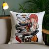 Cute C-Chainsaw Man Anime Cushion Cover Soft Short Plush Double-Sided Printing Home Decor Machine Washable Pillow Case Gift