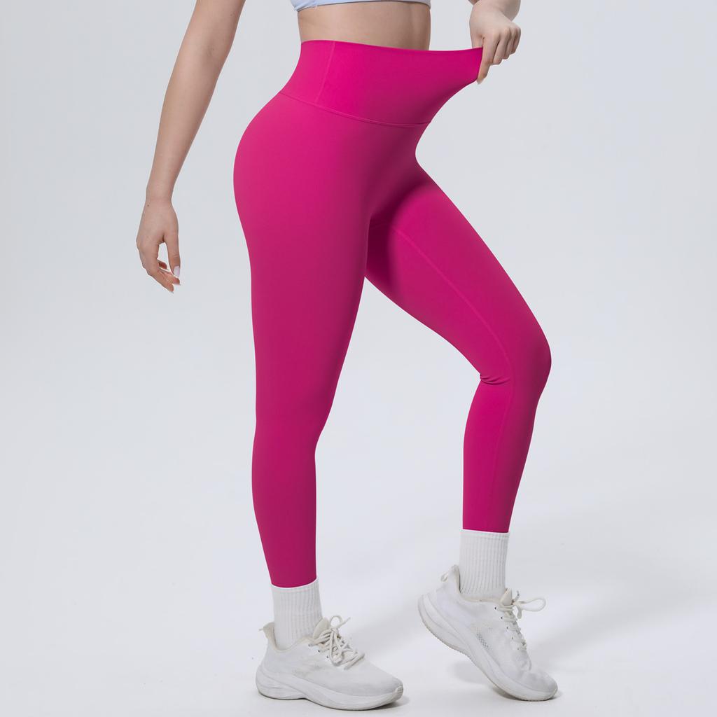 Leggings de course et d'entraînement taille haute, moulants; leggings de fitness push-up; leggings de yoga sexy, moulants, de couleur unie pour le Pilates