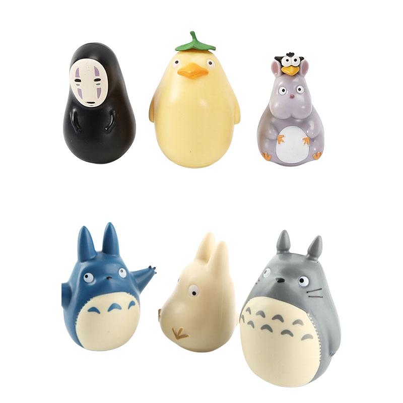 Niedliche Totoro Wackelkopffigur PVC- und Harzmaterial Cartoon Anime Desktop Dekoration Set mit 3 Figuren in einer Box Figuren)