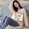 Women's Long Sleeve Cotton Pajama Set - Spring & Autumn Casual Wear
