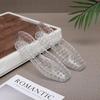 Women's Summer Jelly Sandals: Square-Toe, Hollowed-Out, Closed-Toe, Closed-Heel, Low-Cut, Small Heel, Stylish and Comfortable.