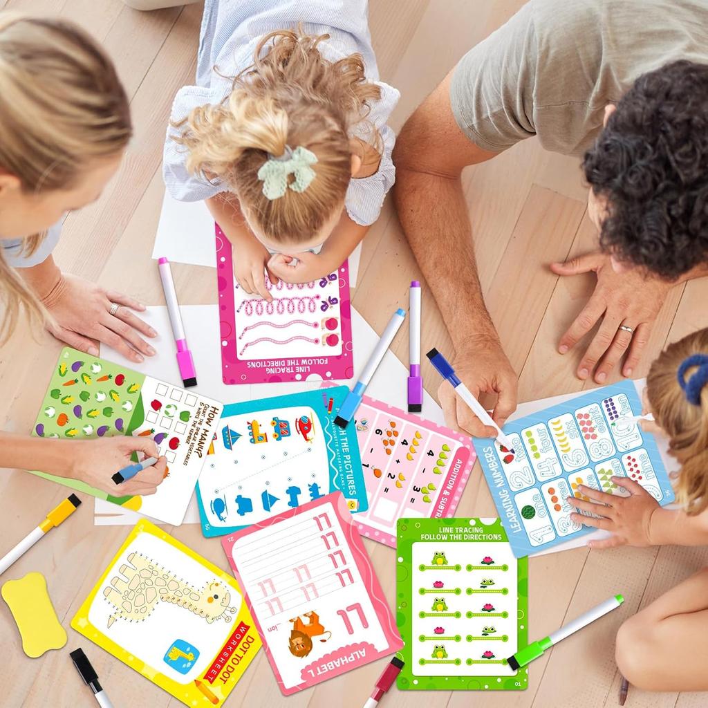 Preschool Learning Activities, 62 Pages Educational Workbook for Kids, Handwriting Practice, Montessori Toys, Autism Materials, Alphabet Learning,