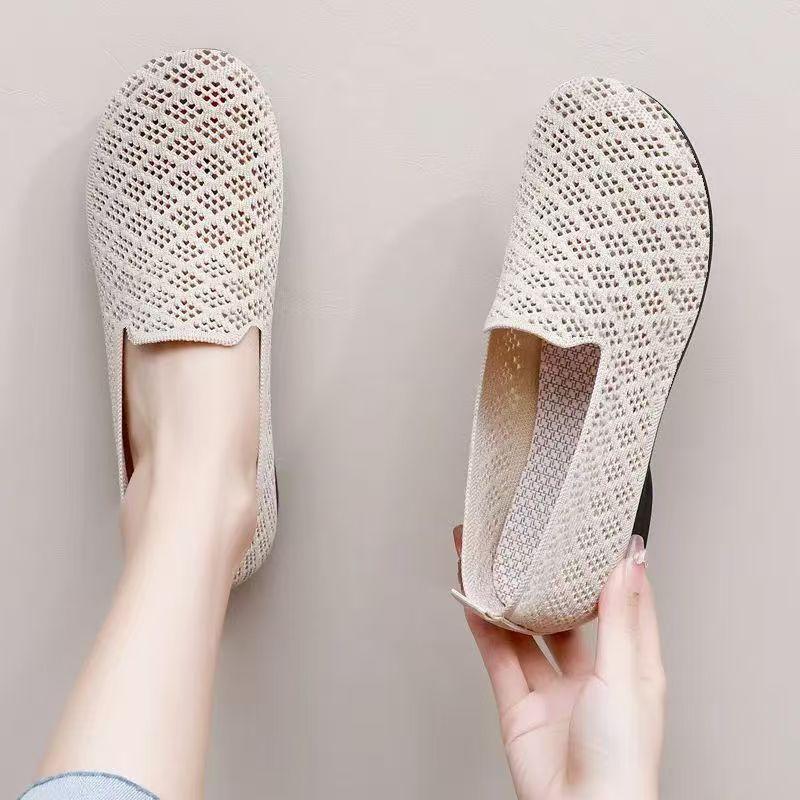 Summer hollow mesh women's shoes cloth shoes mesh breathable sandals soft sole soft surface fashionable versatile