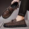 Men's Casual Shoes Crocodile Pattern Leather Men's Classic British Style Loafers Men Party Wedding Flats
