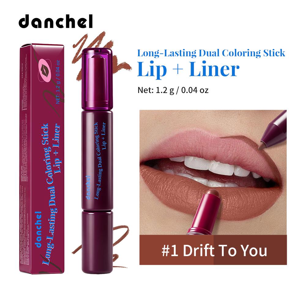 2-in-1 Dubbelkleurige Lippenstift Satin Gladde Glijding Hoge Pigmentatie Lippenpotlood Lippenstift Langdurig Vlekbestendig Dagelijkse Lip Make-up