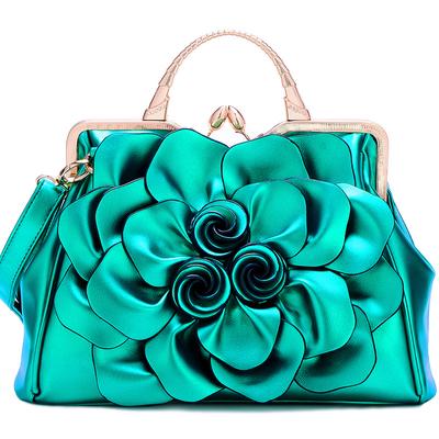 Rose Flower Bag Kožená Dámská Messenger Svatební kabelka