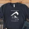 Virginia Woolf — The Wave — Dark Academia Art Print — Woodcut Style Graphic Tee