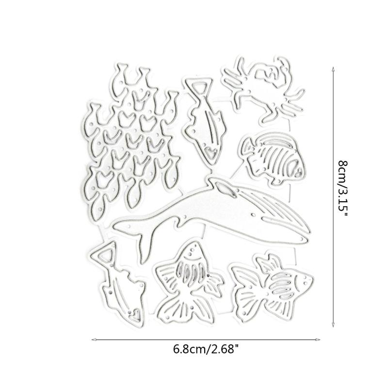Řezací formičky ryb Rodinné rybaření Kovové výseky pro DIY výrobu karet Ražba Foto Scrapbooking Album Papírová dekorace