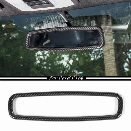 Car Inner Rearview Mirror Cover Trim For Ford F150 2015- Accessories Carbon