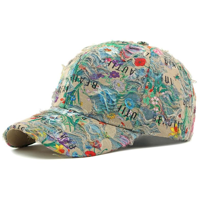

Женская бейсболка с принтом, уличная шляпа от солнца, шляпа с цветами