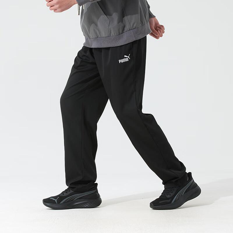 Puma Logo Quick-Dry Breathable Casual Training Knitted Sports Pants Men pants Black 690747-01