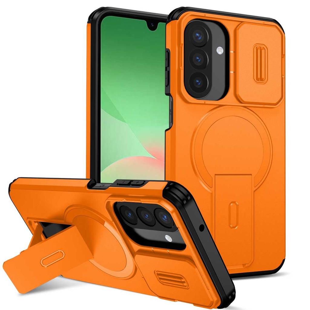 Voor Samsung Galaxy A57 A37 A17 A56 A36 A26 A16 A55 A35 A25 A15 Magnetische Ringhouder Schuifbare Camera Lens Bescherming Telefoonhoes